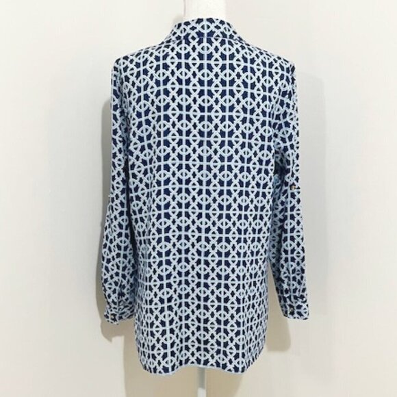 Charter Club Luxury 100% Linen Long Sleeve Roll Tab Button Up Shirt Women's Lrg - Picture 4 of 6